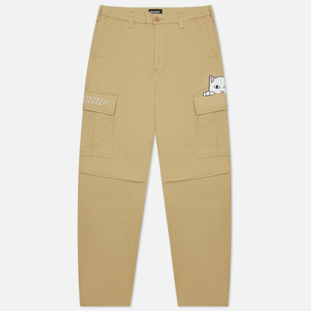 Мужские брюки RIPNDIP Peeking Nermal Cargo, цвет бежевый, размер S