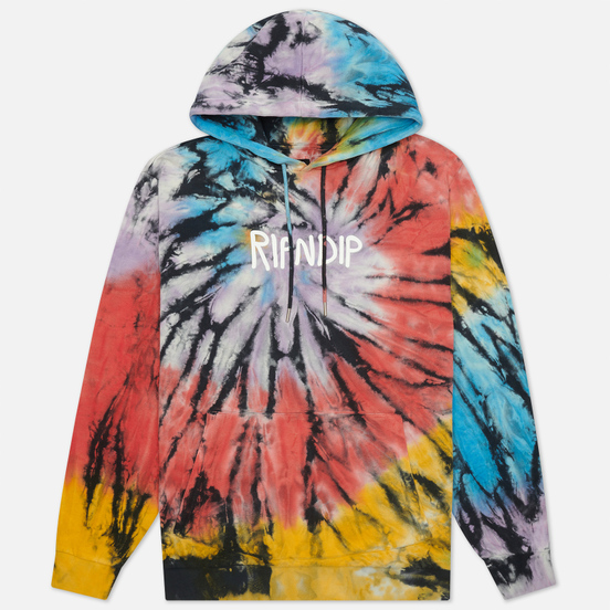 Мужская толстовка RIPNDIP Rubber Logo Hoodie Sunburst Spiral Tie Dye