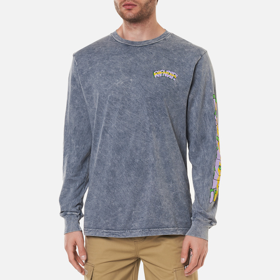 Мужской лонгслив RIPNDIP Topanga Bandit Charcoal Mineral Wash