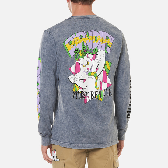 Мужской лонгслив RIPNDIP Topanga Bandit Charcoal Mineral Wash