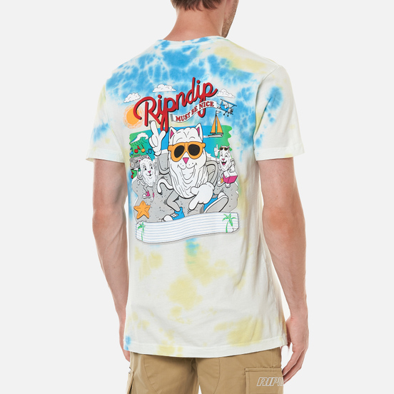 Мужская футболка RIPNDIP Raise Da Hell Yellow/Blue Acid Wash