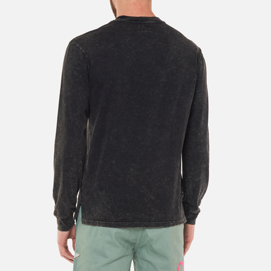 Мужской лонгслив RIPNDIP Logo Embroidered Black Mineral Wash