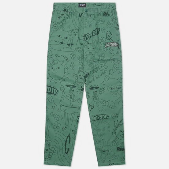 Мужские брюки RIPNDIP Scribble Cotton Twill Forest Green