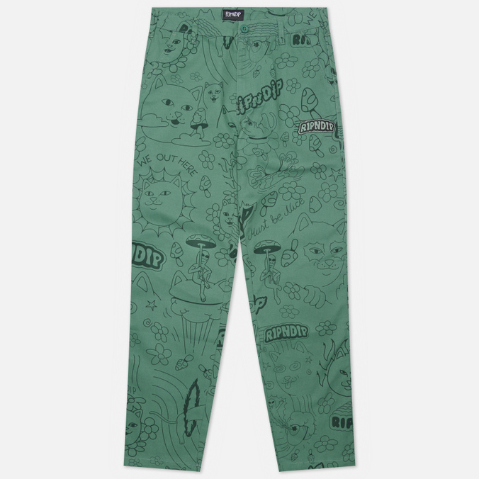 Мужские брюки Ripndip, цвет зелёный, размер L