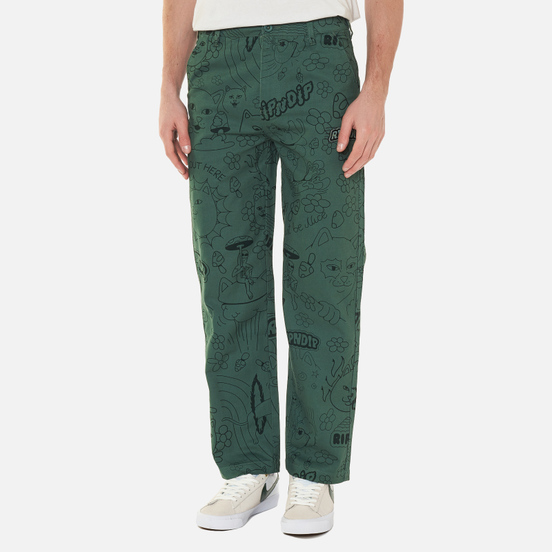 Мужские брюки RIPNDIP Scribble Cotton Twill Forest Green