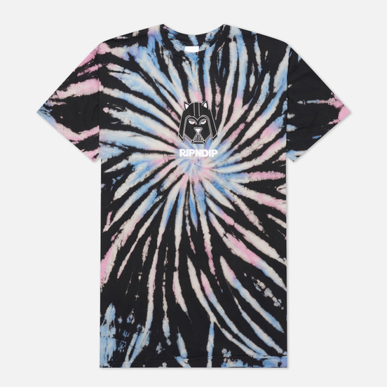 Мужская футболка RIPNDIP Far Far Away Black/Pink/Blue Spiral Dye