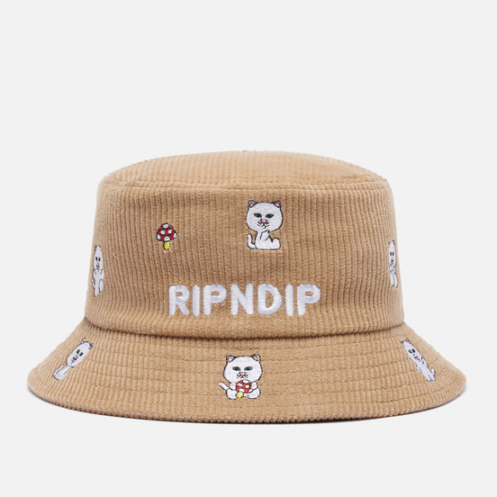 Панама RIPNDIP Hello Nermy Corduroy Embroidered Art Tan
