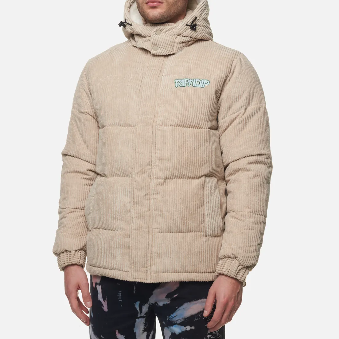 RIPNDIP Мужской пуховик Intertwined Corduroy Puffer
