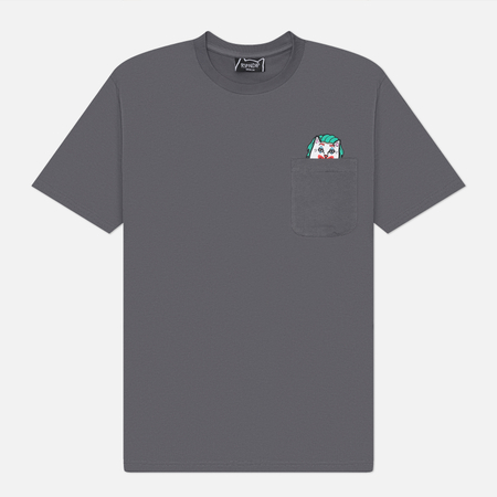 Мужская футболка RIPNDIP Why So Nermal? Pocket, цвет серый, размер M