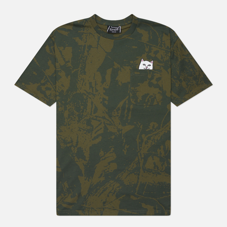 Мужская футболка RIPNDIP Lord Nermal Pocket, цвет оливковый, размер XL