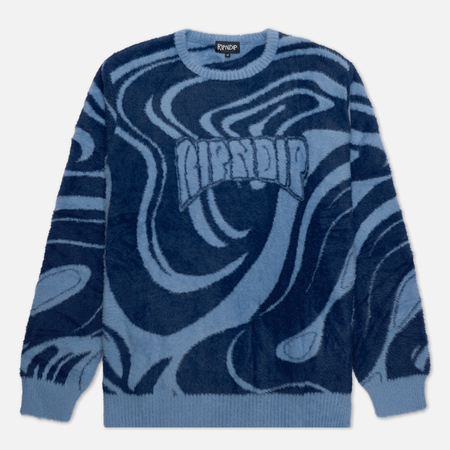 фото Мужской свитер ripndip psychedelic mohair, цвет синий, размер s