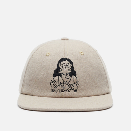 фото Кепка ripndip cat lady wool strapback, цвет бежевый