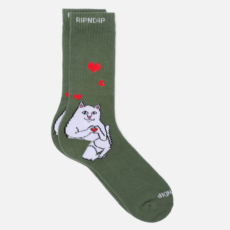 фото Носки ripndip nermal love, цвет зелёный, размер 40-46 eu