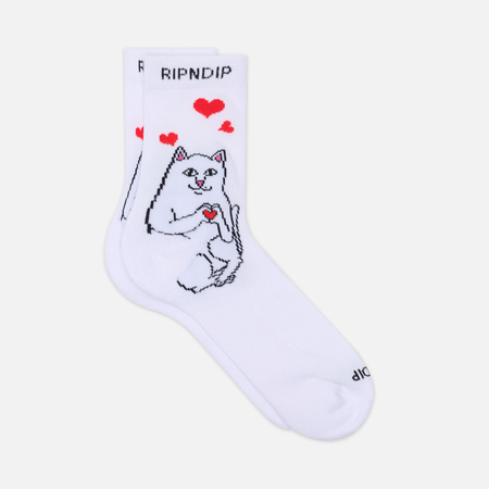 Носки RIPNDIP Nermal Loves Mid, цвет белый, размер 40-46 EU