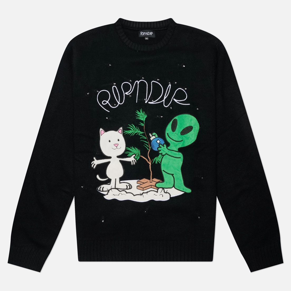 RIPNDIP Мужской свитер Alien Nerm Christmas Light Up Knit