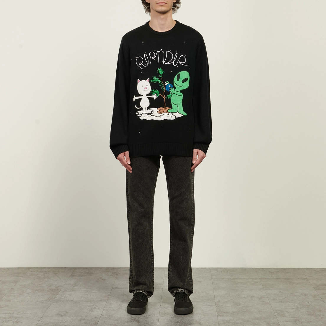 RIPNDIP Мужской свитер Alien Nerm Christmas Light Up Knit