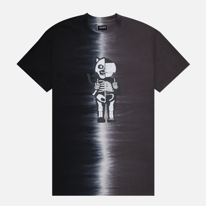 Мужская футболка RIPNDIP Skelly Anatomy Split Tie Dye, цвет серый