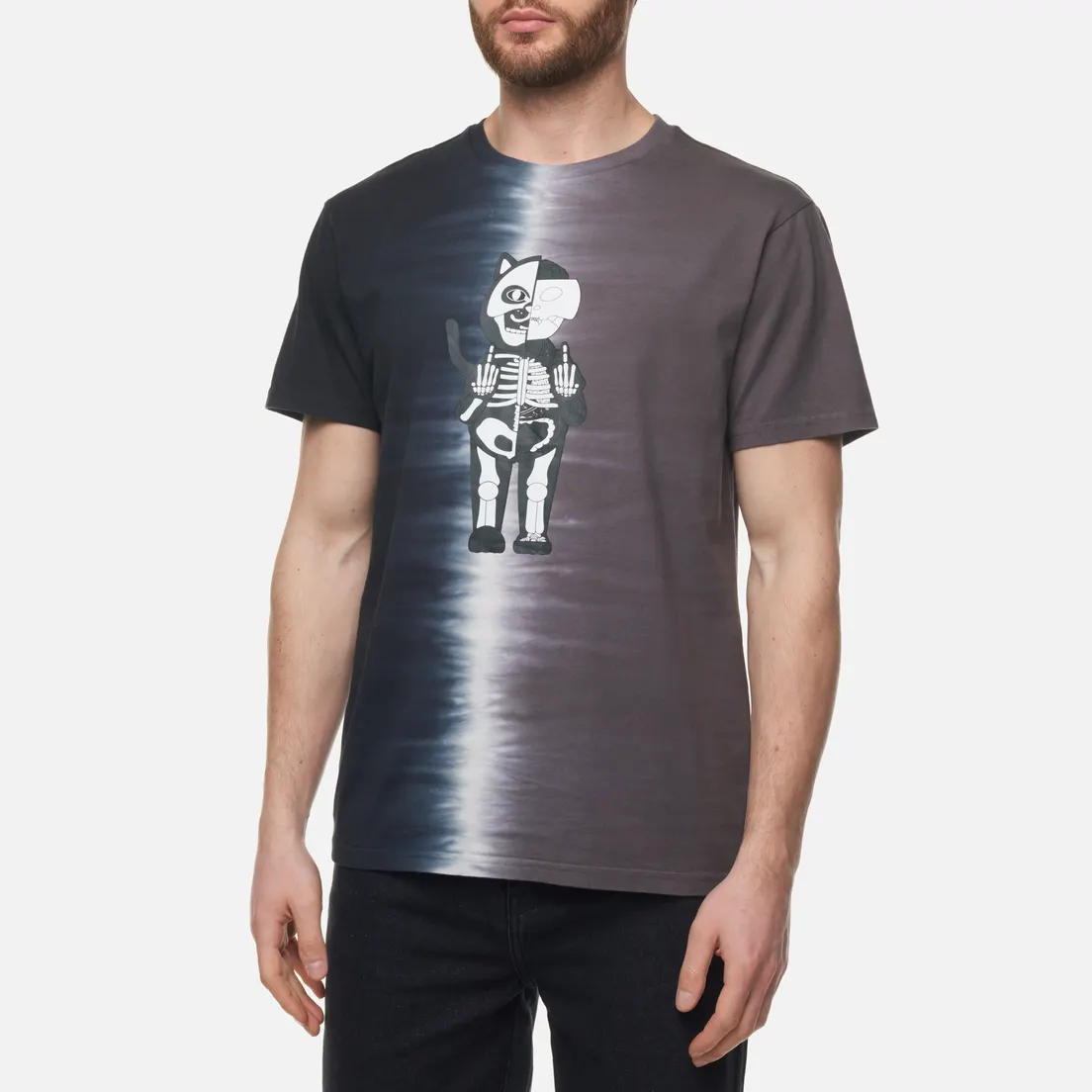 RIPNDIP Мужская футболка Skelly Anatomy Split Tie Dye
