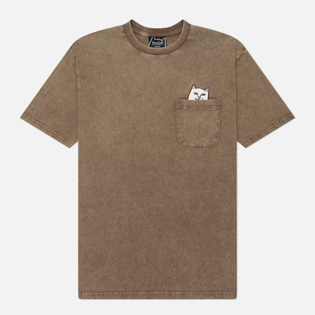 Мужская футболка RIPNDIP Lord Nermal Pocket, цвет коричневый, размер S
