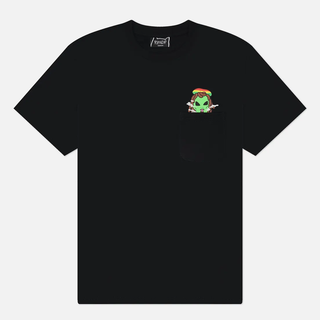 RIPNDIP Мужская футболка Smoking Rasta Alien Pocket