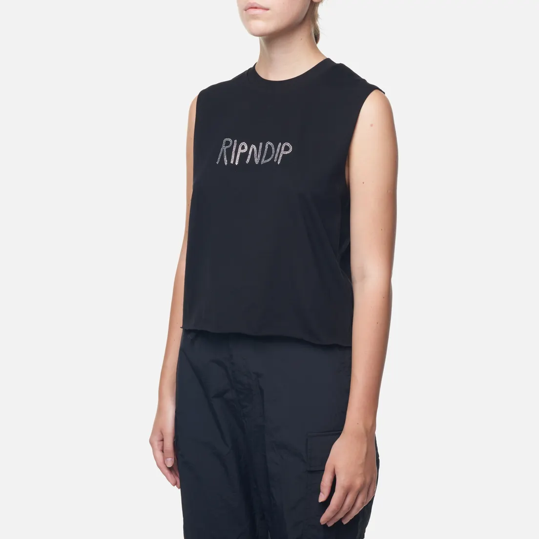 RIPNDIP Женская майка OG Ripndip Cropped Rhinestone Tank