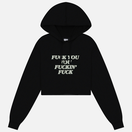 фото Женская толстовка ripndip fuckin fuck cropped hoodie, цвет чёрный, размер xs