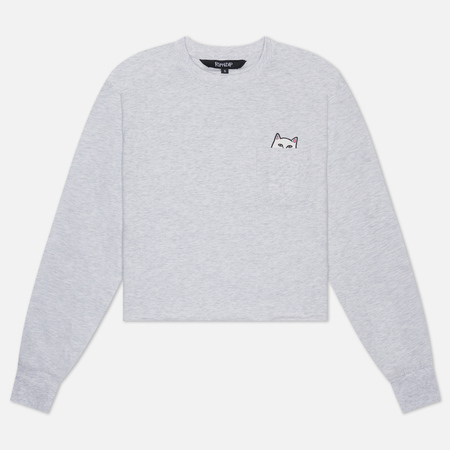  Женский лонгслив RIPNDIP Lord Nermal Cropped, цвет серый, размер XL