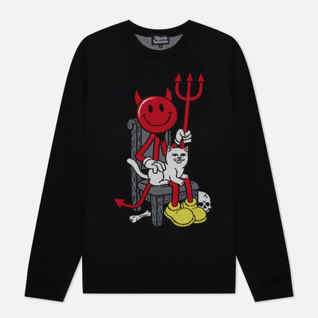 фото Мужской свитер ripndip x world industries devilman & nerm knit, цвет чёрный, размер s