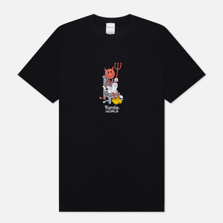 фото Мужская футболка ripndip x world industries devilman & nerm, цвет чёрный, размер s