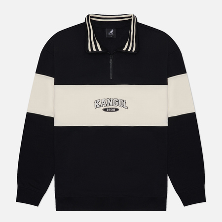 Мужская толстовка Kangol College Half Zip-Up, цвет чёрный, размер XL