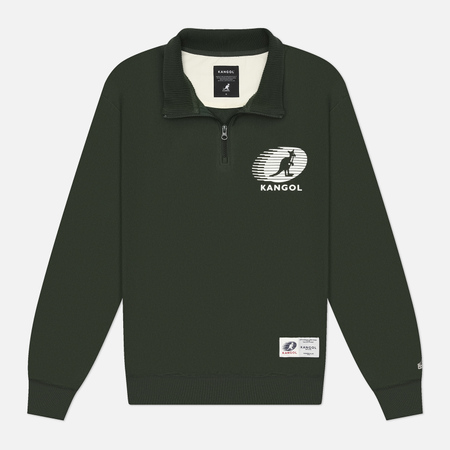   Brandshop Мужская толстовка Kangol Rush Logo Half-Zip, цвет зелёный, размер XL