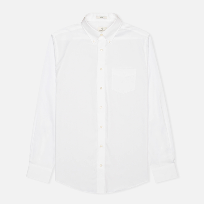 Мужская рубашка Gant The Pin Point Oxford LS BD White