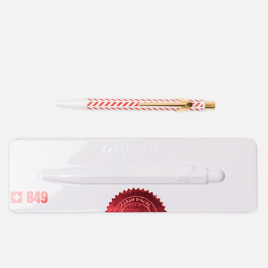Ручка Caran d'Ache Office 849 Season`s Greetings 2018 Chevron White/Red