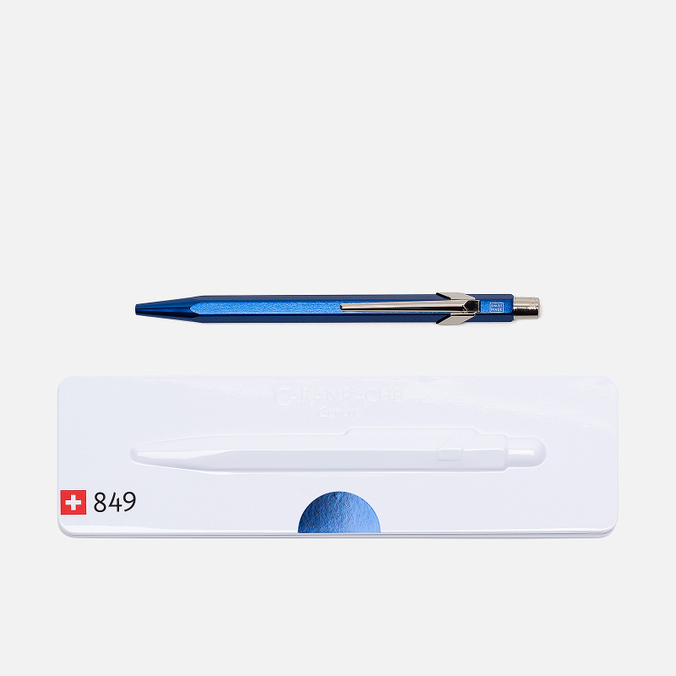 Ручка Caran d'Ache, цвет синий, размер UNI 849.640 849 Popline Metallic - фото 4