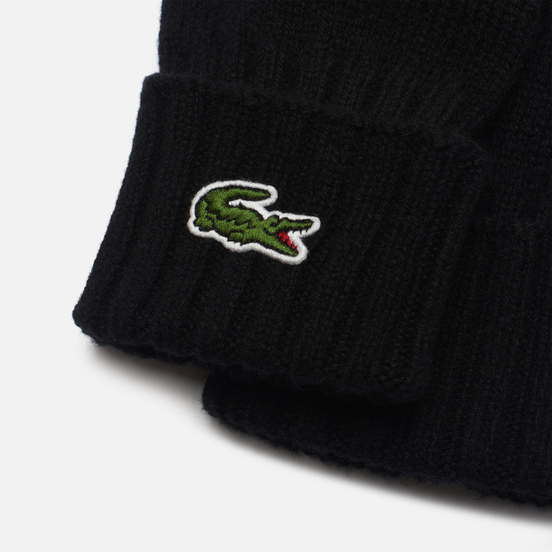Перчатки Lacoste Embroidered Crocodile Black