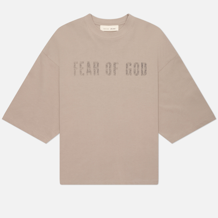 Мужская футболка Fear of God ESSENTIALS Merch Graphic Boxy Fit, цвет серый, размер XXL