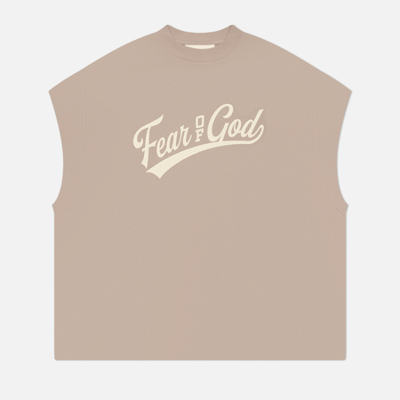 Мужская футболка Fear of God ESSENTIALS Cut Off 90s, цвет серый, размер XXL