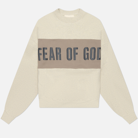Мужская толстовка Fear of God ESSENTIALS Cropped Relaxed Panelled, цвет бежевый, размер M