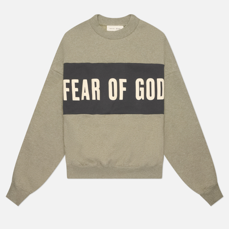 Мужская толстовка Fear of God ESSENTIALS Cropped Relaxed Panelled, цвет серый, размер S
