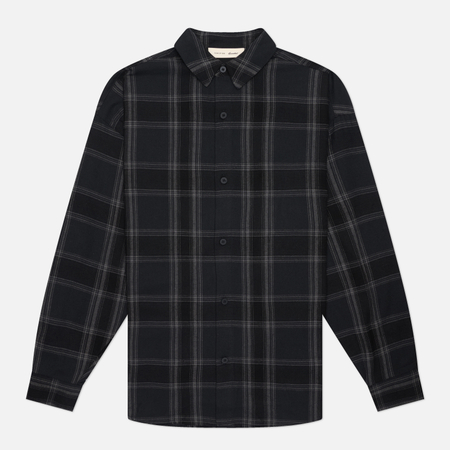 Мужская рубашка Fear of God ESSENTIALS Flannel Button Up, цвет чёрный, размер M