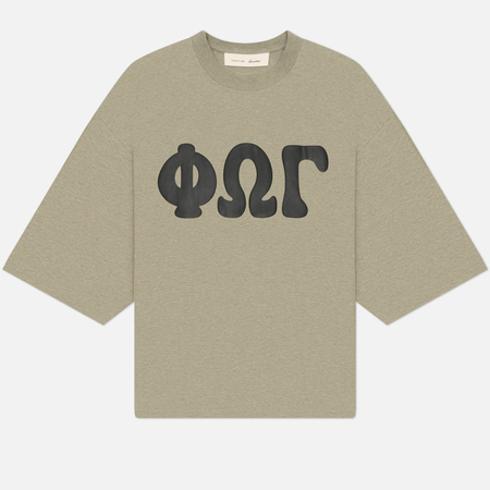Мужская футболка Fear of God ESSENTIALS Merch Graphic Boxy Fit, цвет серый, размер S
