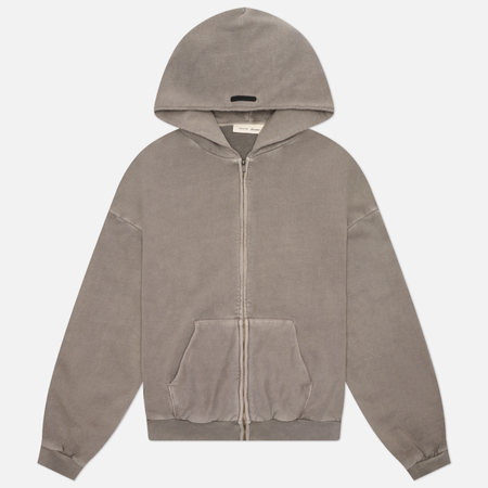Мужская толстовка Fear of God ESSENTIALS 90s Zip-Up Hoodie, цвет серый, размер S