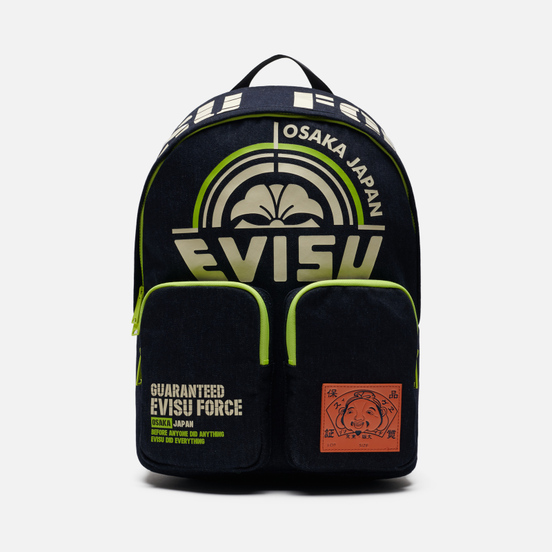 Рюкзак Evisu Heritage Camoflage Denim Logo Printed Indigo Wash