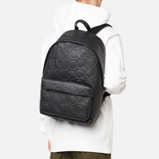 Рюкзак McQ Alexander McQueen Classic Leather Logo Embossed Black