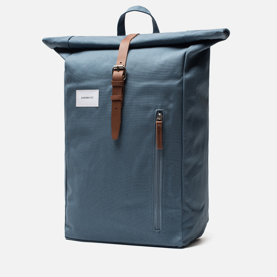 Рюкзак Sandqvist Dante Dusty Blue/Cognac Brown Leather