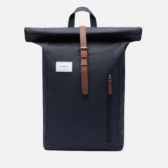 Рюкзак Sandqvist Dante Navy/Cognac Brown Leather