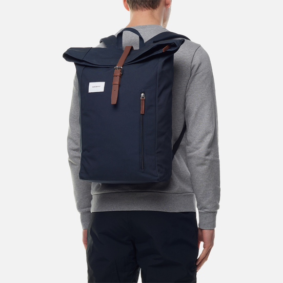 Рюкзак Sandqvist Dante Navy/Cognac Brown Leather