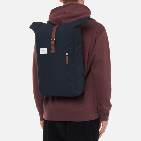 Рюкзак Sandqvist Dante Navy/Cognac Brown Leather