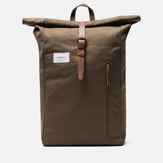 Рюкзак Sandqvist Dante Olive/Cognac Brown Leather