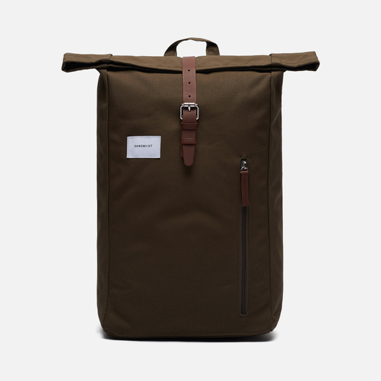 Рюкзак Sandqvist Dante Olive/Cognac Brown Leather